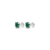 Green Gemstone Stylish Silver Earrings - Aggarwal jewels