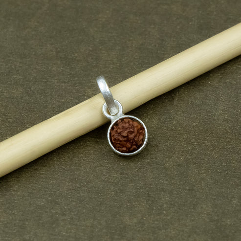 Silver Rudraksha Classic Round Pendant - Aggarwal jewels