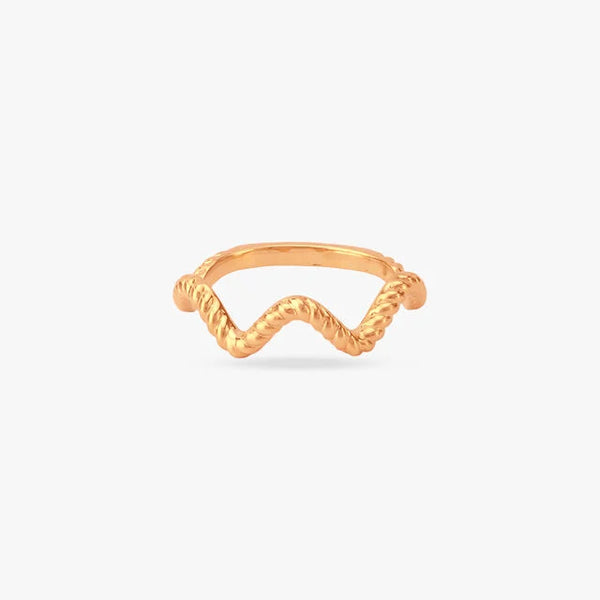 Wave Whirl Gold Ring - Aggarwal jewels