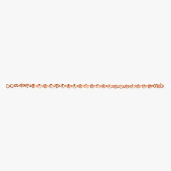 18kt rose gold charm bracelet with oval and round bead links