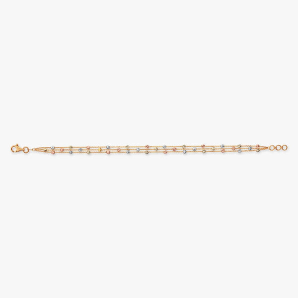 Tria Flow 18kt gold bracelet chain with small blue and white stones and link detail
