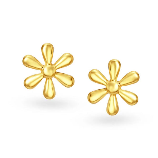 Floral Petite Gold Stud Earrings - Aggarwal jewels