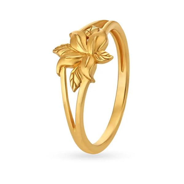 Glorious 22 Karat Yellow Gold Floral Ring - Aggarwal jewels