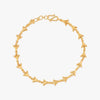 22K yellow-gold flowerbud chain bracelet with toggle clasp