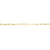 Yellow gold carved bead bracelet with small links and lobster clasp