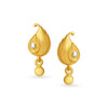 Dainty Peacock Inspired Gold Drop Earrings - Aggarwal jewels