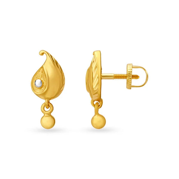 Dainty Peacock Inspired Gold Drop Earrings - Aggarwal jewels