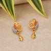 Leaf Motif Gold Drop Earrings - Aggarwal jewels