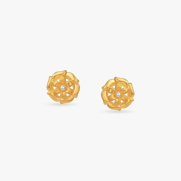 Petal Layer Gold Stud Earrings - Aggarwal jewels