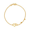 Winsome Dual Heart Gold Bracelet - Aggarwal jewels