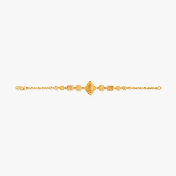 Gold bracelet with small diamond accent and linked chain