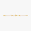 Gold-tone geometric bracelet chain with small diamond and square link charms