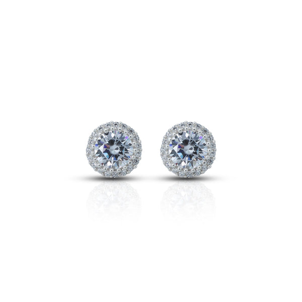 Sterling Silver American Diamond Earrings - Aggarwal jewels