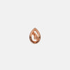 Rose gold teardrop stud earring with small diamond pavé detail, side view
