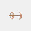 Rose gold hoop stud earring with diamond pavé edge, post and back