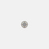 Single round diamond halo stud earring with gold-tone bezel and pavé detail