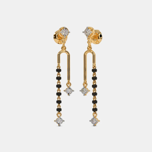 The Sohum Dangler Mangalsutra Earrings - Aggarwal jewels
