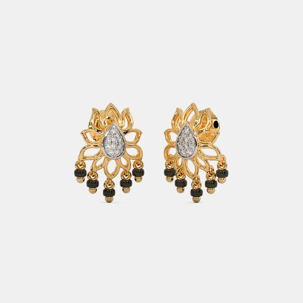 The Ameri Mangalsutra Stud Earrings - Aggarwal jewels