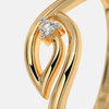 Gold ring with round brilliant center diamond and claw prongs