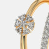 Gold ring with large round diamond cluster on top