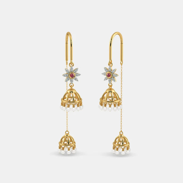 The Khushi Sui Dhaga Earrings - Aggarwal jewels