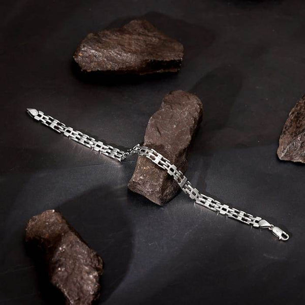 Silver Kingpin Bracelet For Him - Aggarwal jewels