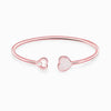 Rose gold heart bracelet with two heart charms, pavé sparkle and crystal accent