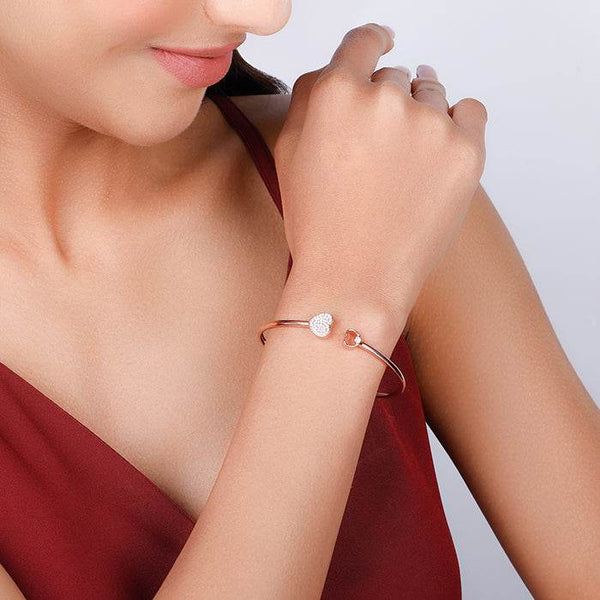 Rose Gold Dual Heart Bracelet - Aggarwal jewels