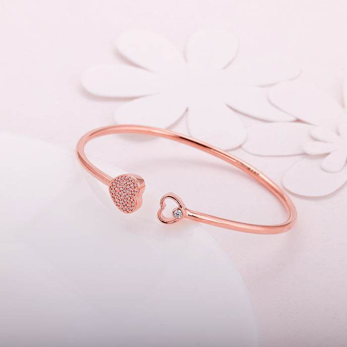 Rose Gold Dual Heart Bracelet Aggarwal Jewels Delhi