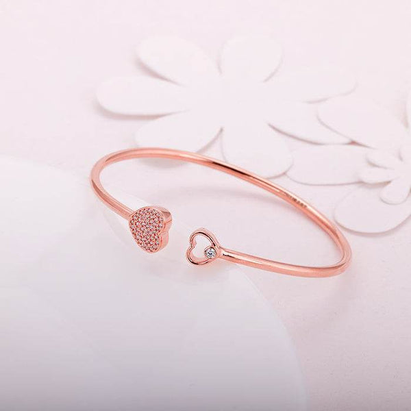 Rose Gold Dual Heart Bracelet - Aggarwal jewels