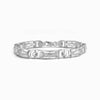 Silver link bracelet with repeating geometric links and box clasp