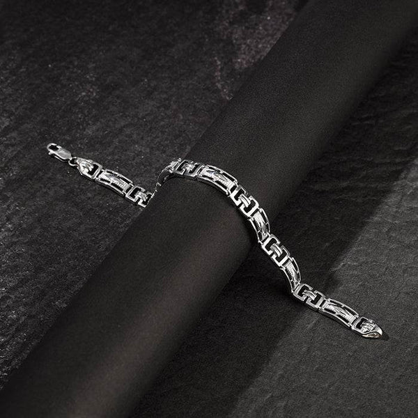 Silver Classy Link Bracelet For Him - Aggarwal jewels