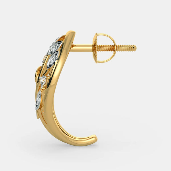 The Wisdom Leaves J Hoop Earrings - Aggarwal jewels