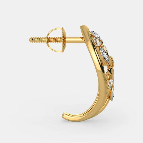 The Wisdom Leaves J Hoop Earrings - Aggarwal jewels