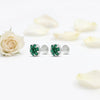 Green Gemstone Stylish Silver Earrings - Aggarwal jewels