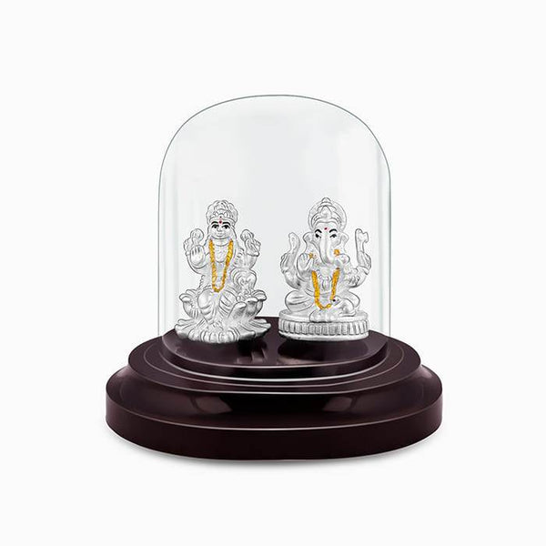 Silver Lakshmi and Ganesha Idol - Aggarwal jewels