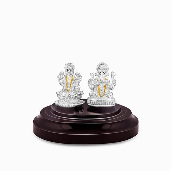 Silver Lakshmi and Ganesha Idol - Aggarwal jewels