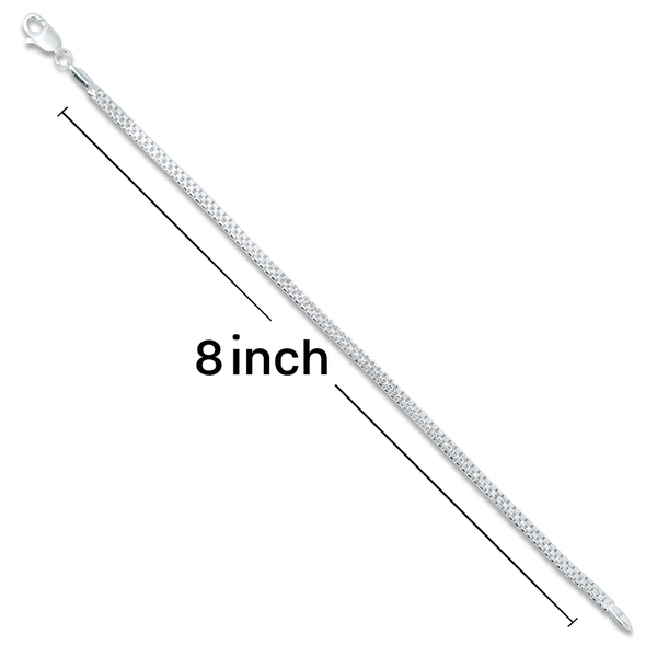 Silver Simple Square Box Design Bracelet for Boy's - Aggarwal jewels