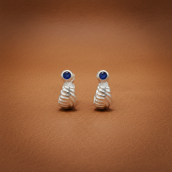 Royal Stone Textured Silver Bali For Boys - Aggarwal jewels
