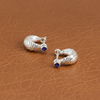 Royal Stone Textured Silver Bali For Boys - Aggarwal jewels