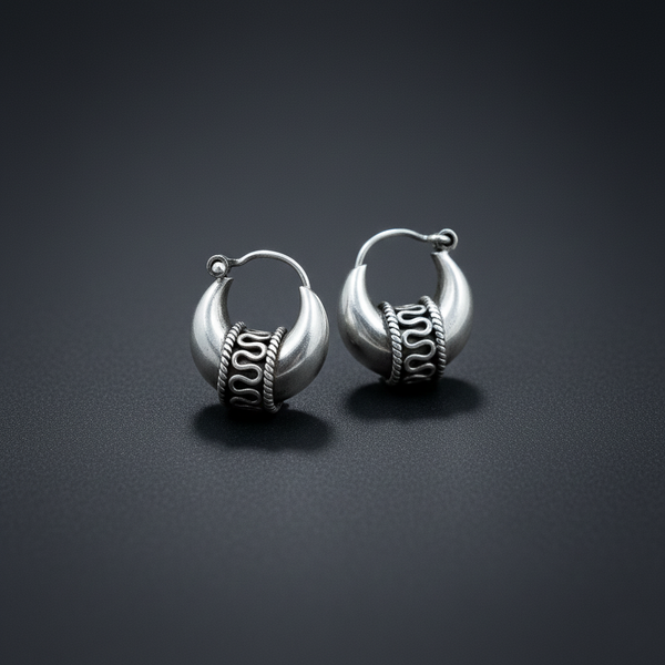 Royal Oxidized Silver Boy's Bali - Aggarwal jewels