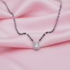Elegant Black Bead Mangalsutra with Teardrop Gemstone Pendant - Aggarwal jewels