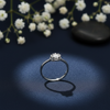 Silver Solitaire Ring with Floral Crown Ring - Aggarwal jewels