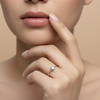 Silver Solitaire Ring with Floral Crown Ring - Aggarwal jewels