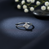 Sterling Silver Square Flower Solitaire Ring for Women - Aggarwal jewels