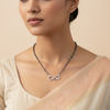 Infinite Heart Love Engraving Silver Mangalsutra - Aggarwal jewels