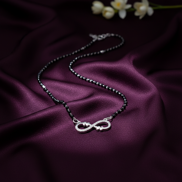 Leaf Infinity Silver Mangalsutra - Aggarwal jewels