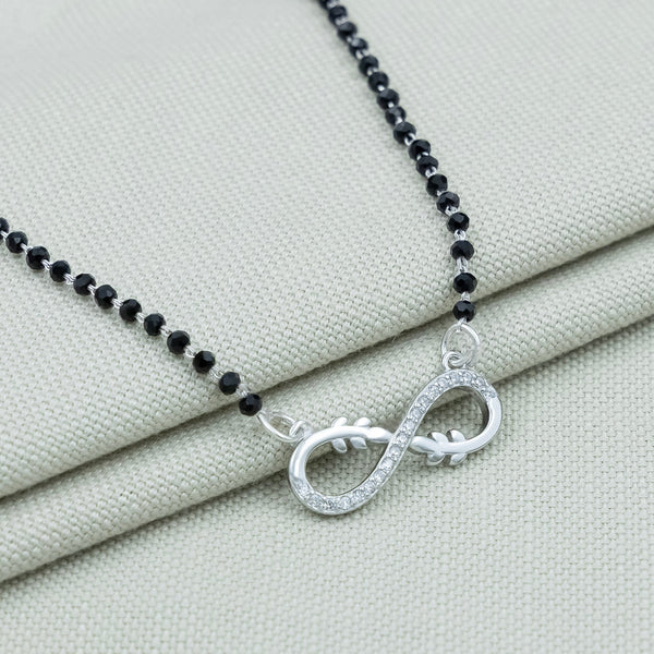 Leaf Infinity Silver Mangalsutra - Aggarwal jewels