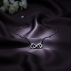 Infinity Love Black Beads Silver Mangalsutra - Aggarwal jewels