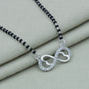 Infinity Love Black Beads Silver Mangalsutra - Aggarwal jewels